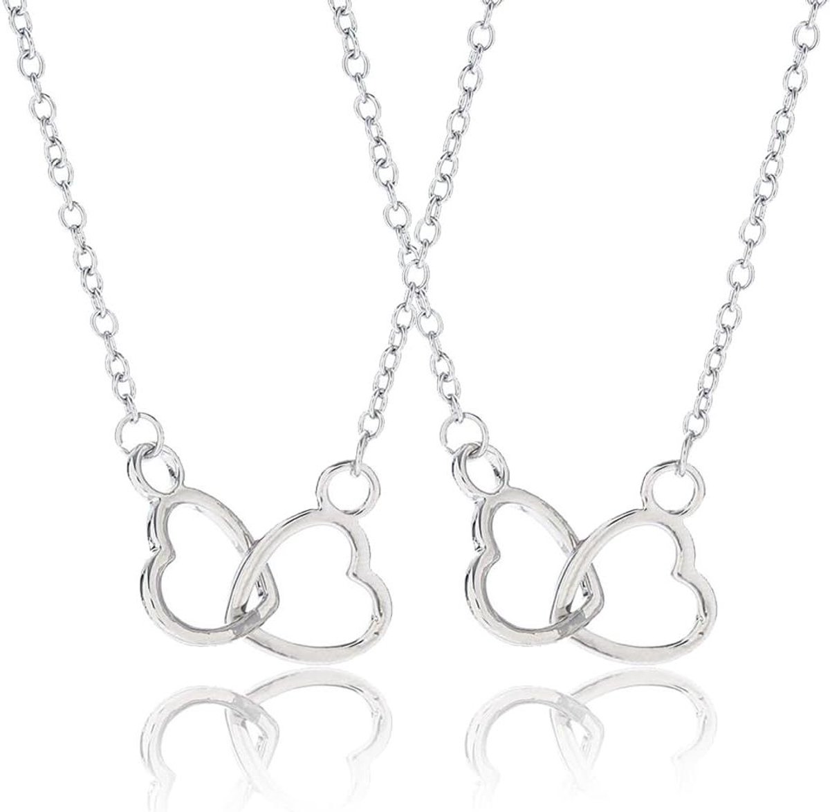 Cosensi - Gepersonaliseerde set halskettingen voor moeder en dochter | Hartbedels | Verjaardag, Kerst, Moederdag | 2 stuks